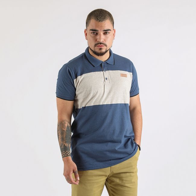 GANGSTER - Polera Cuello Destroy Azul Gangster