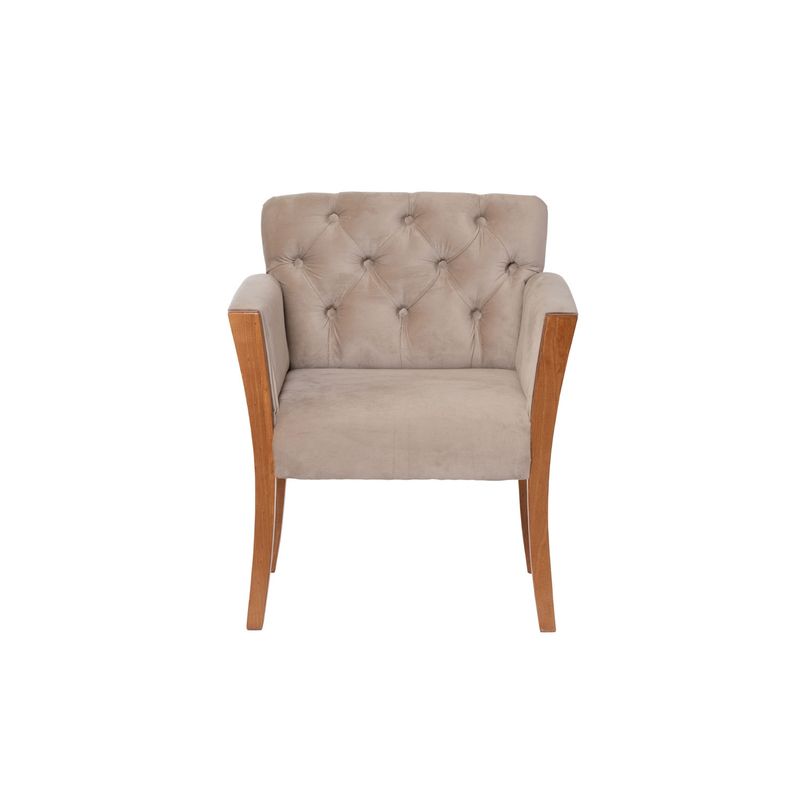 LATAM HOME - Sitial Latam Home Kiel Capitoné Beige Tela Velvet