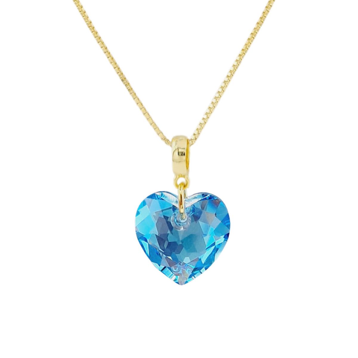 JOYAS MONTERO - Collar Amor Gold 24K creado con cristales de Swarovski® Aquamarine
