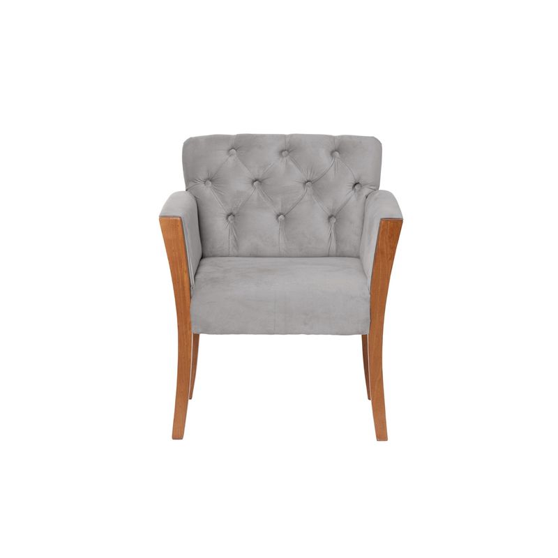 LATAM HOME - Sitial Latam Home Kiel Capitoné Gris Tela Velvet