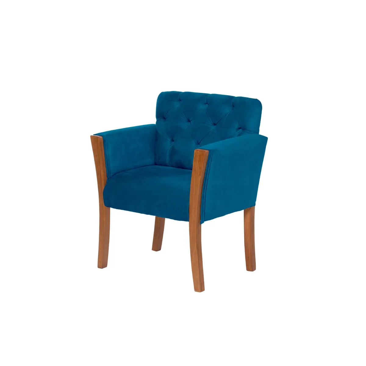 LATAM HOME - Sitial Latam Home Kiel Azul Petróleo Capitoné Patas Madera