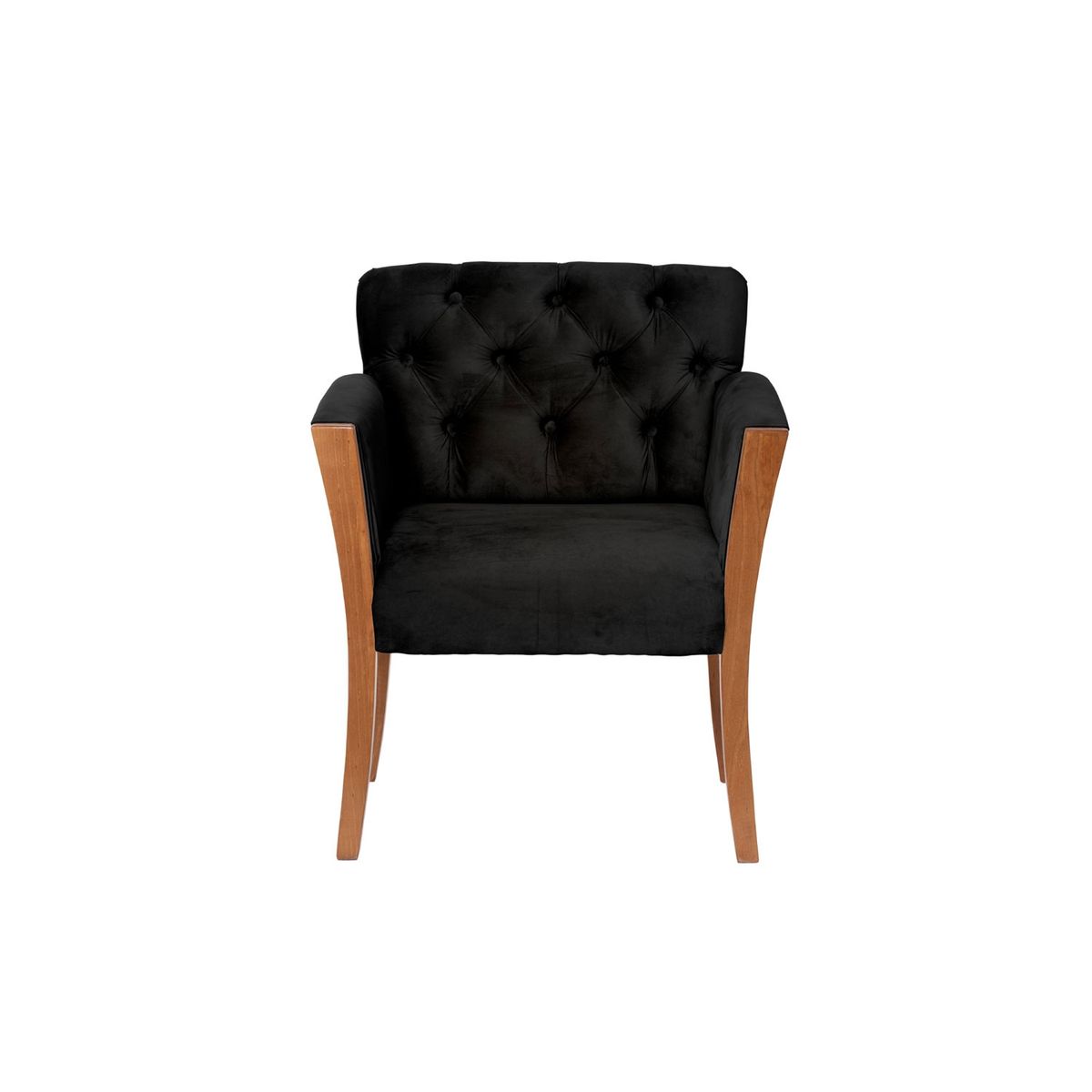 LATAM HOME - Sitial Kiel Capitoné Tela Velvet Negro
