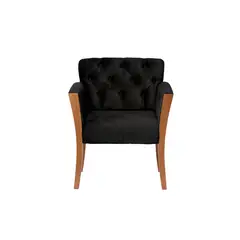 LATAM HOME - Sitial Kiel Capitoné Tela Velvet Negro
