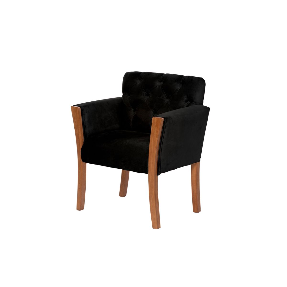LATAM HOME - Sitial Kiel Capitoné Tela Velvet Negro