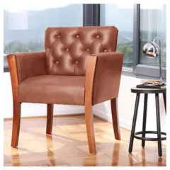 LATAM HOME - Sitial Kiel Capitoné Cuero Kentucky Café Claro