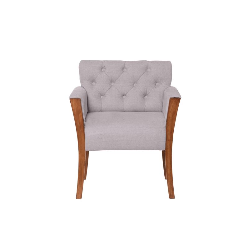 LATAM HOME - Sitial Kiel Capitoné Lino Gris Claro