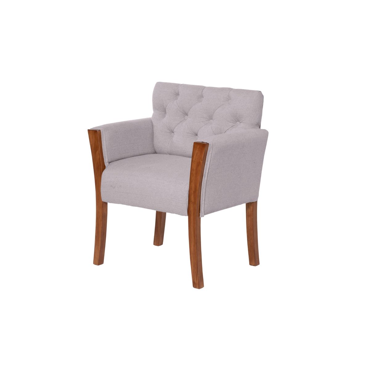 LATAM HOME - Sitial Kiel Capitoné Lino Gris Claro