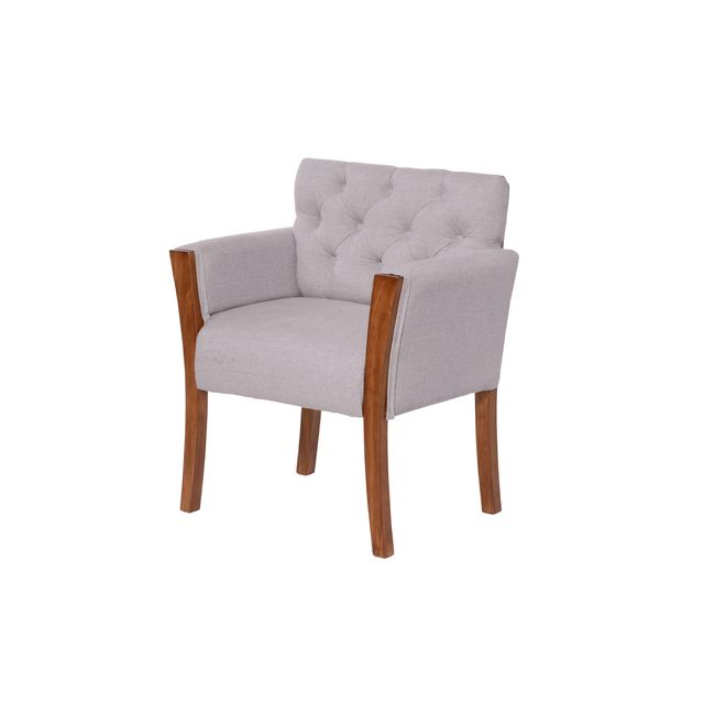 LATAM HOME - Sitial Kiel Capitoné Lino Gris Claro