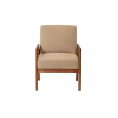 LATAM HOME - Sitial Frankfurt Lino Natural Y Patas De Madera