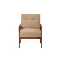 Sitial Munich Lino Natural Con Brazos Y Patas De Madera