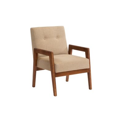 Imagen 2 del producto Sitial Munich Lino Natural Con Brazos Y Patas De Madera