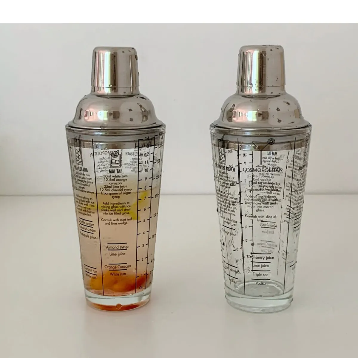 GENERICO - COCTELERA DE 450ML CON RECETAS IMPRESAS TRAGOS TRANSPARENTE