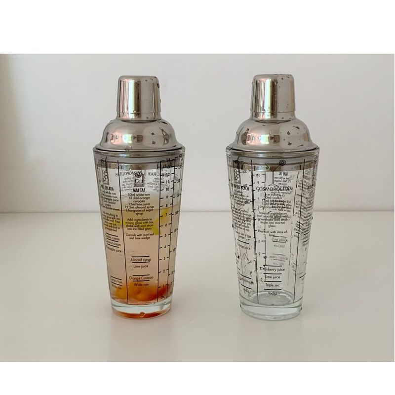 GENERICO - COCTELERA DE 450ML CON RECETAS IMPRESAS TRAGOS TRANSPARENTE