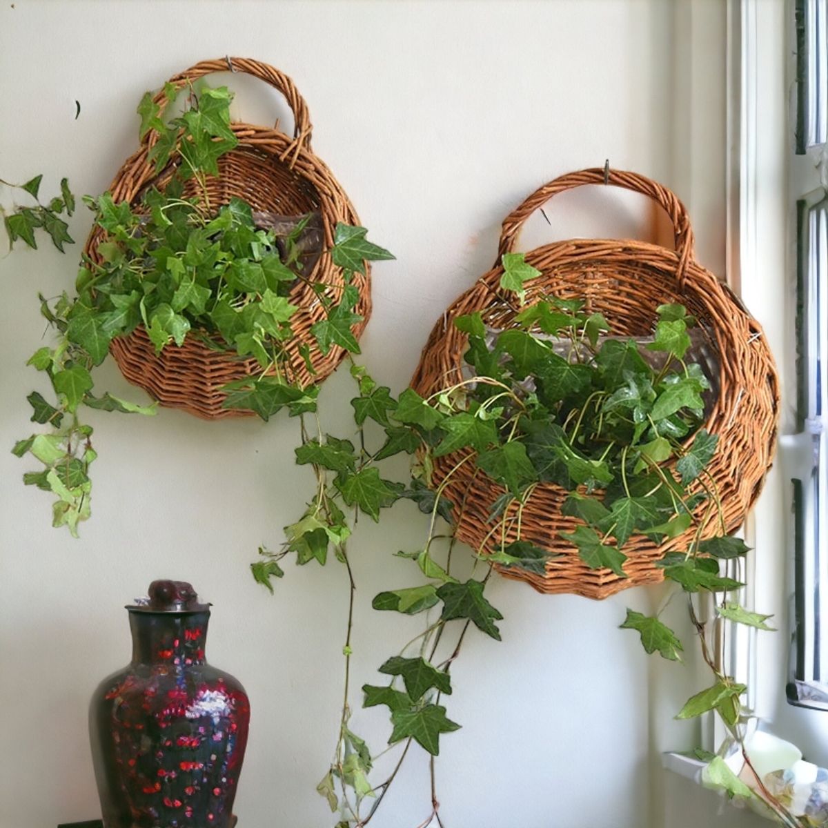 CRUSEC - Juego De Dos Macetas De Flores Para Colgar Pared