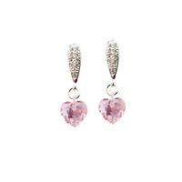 Aros Amor Baño Oro Blanco creado con cristales de Swarovski® Rose