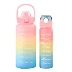 ESHOPANGIE - Pack 2 Botellas Agua De 2Ltrs Y 900Ml Rosa/amarillo/celeste