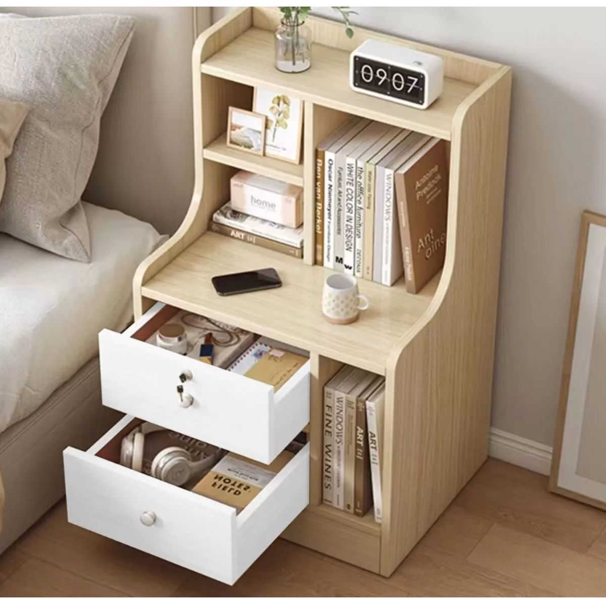 HOMER DESIGN - Velador Cajones Bicolor Homer Design 30x42x70cm