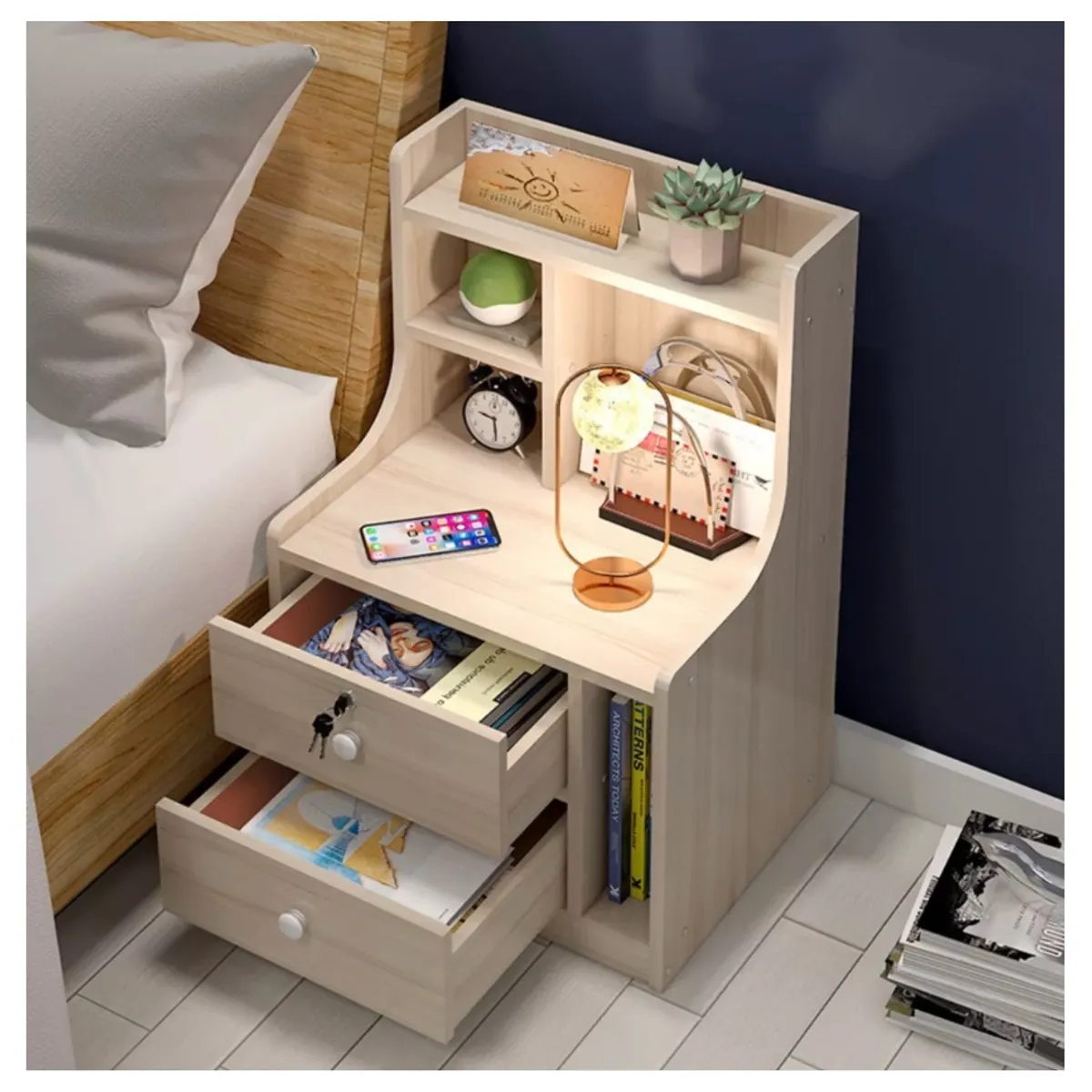 HOMER DESIGN - Velador Cajones Bicolor Homer Design 30x42x70cm