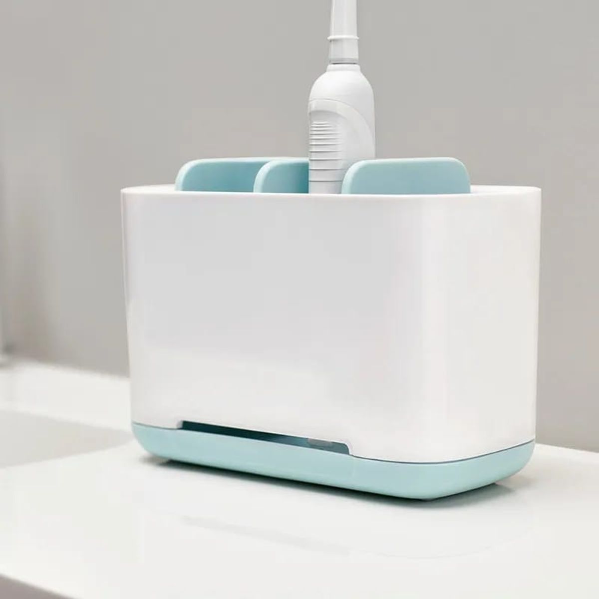 GENERICO - PORTA CEPILLO DE DIENTES CELESTEBLANCO ORGANIZADOR BAÑO
