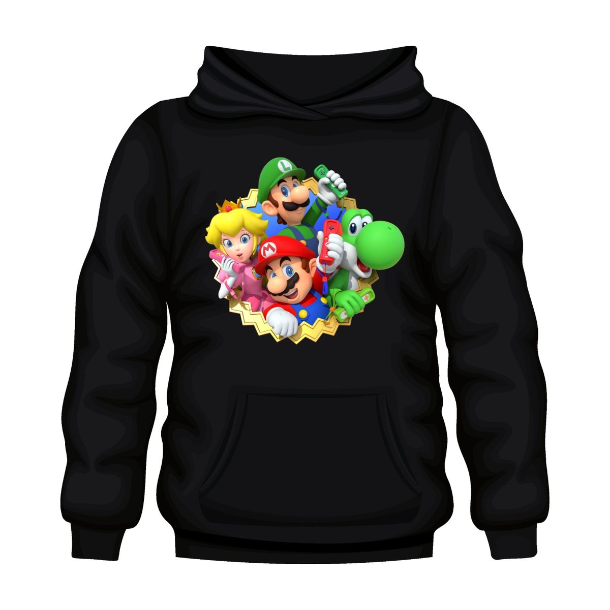 GENERICO - Poleron Canguro Con Capucha Estampado - Mario Bross 3