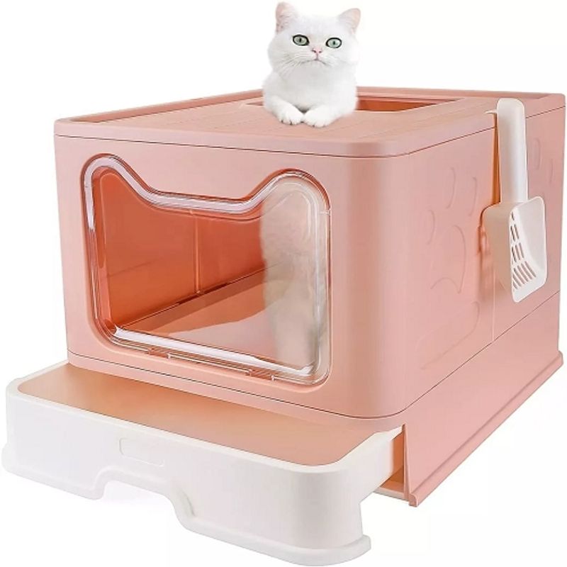 GENERICO - Caja De Arena Para Gatos Arenero Baño Sanitario Gato-Rosa