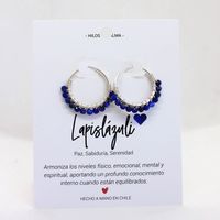 Aros / Argollas de plata 925 con piedra natural Lapislázuli