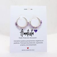 Aros / Argollas de plata 925 con piedra natural Amatista