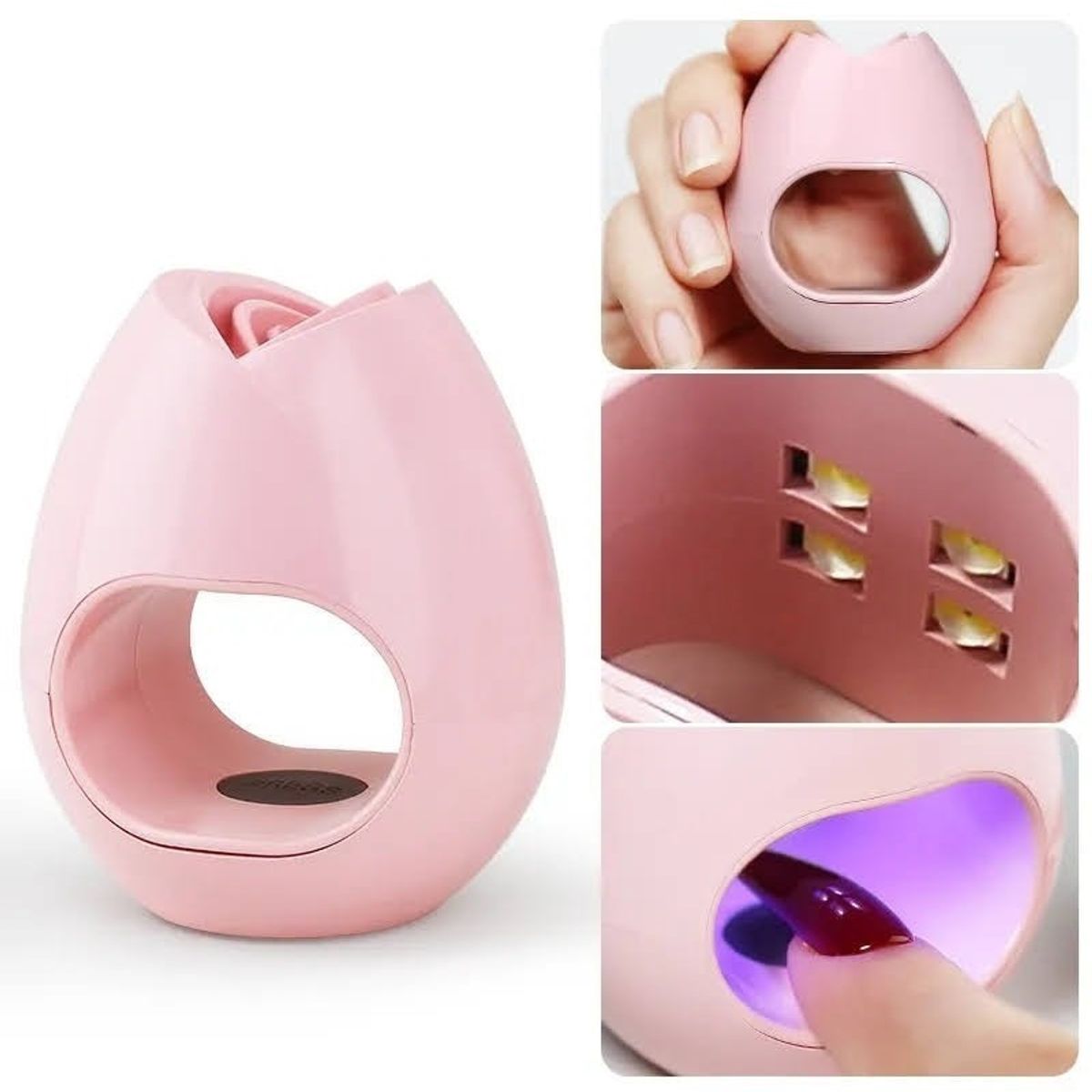 GENERICO - Mini Lampara Uv Manicure Led Uñas Usb Soft Gel 16w Rosa…