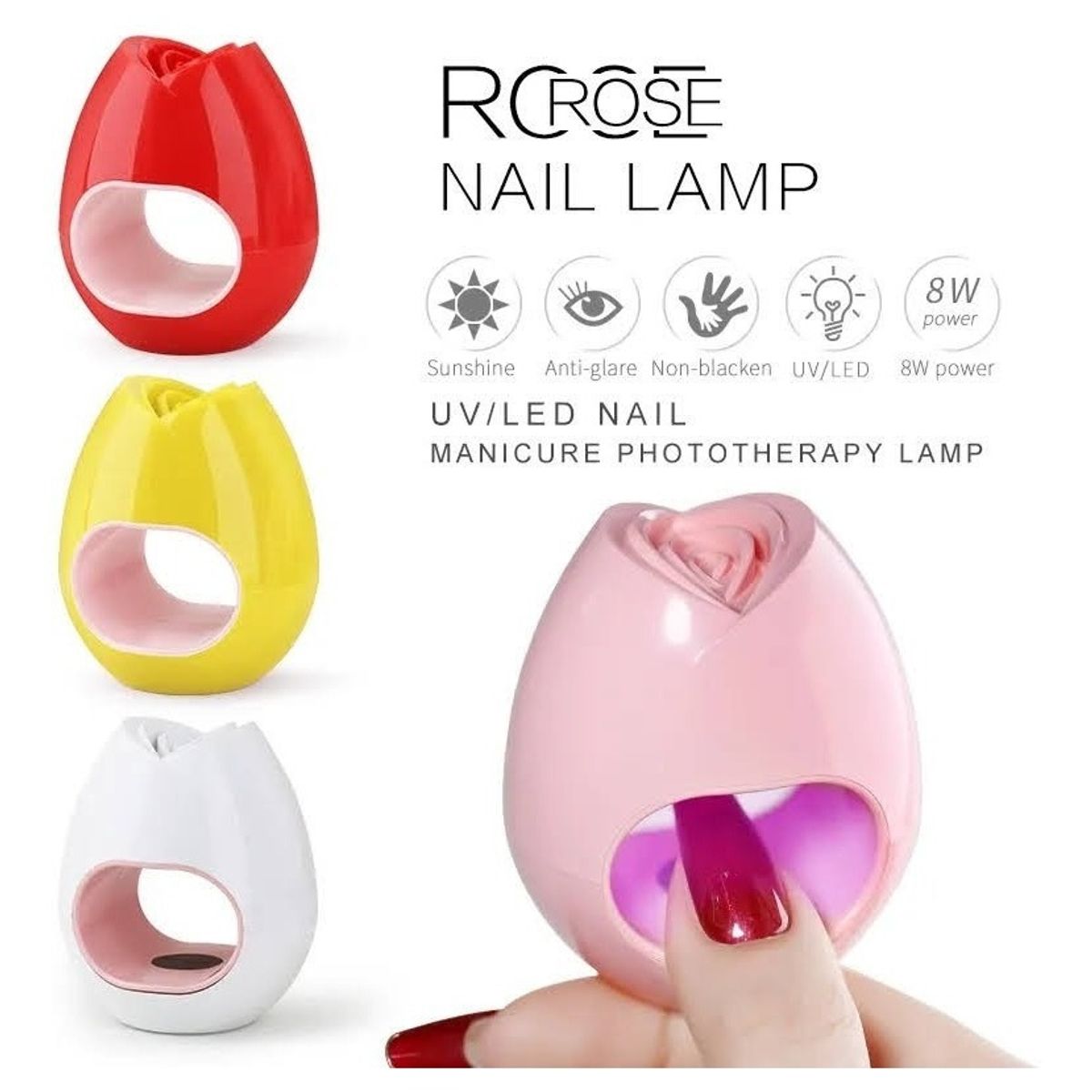 GENERICO - Mini Lampara Uv Manicure Led Uñas Usb Soft Gel 16w Rosa…