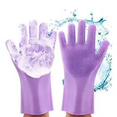 GENERICO - 2 Guantes Magico De Silicona Lavaloza Multiuso Limpieza Loza…