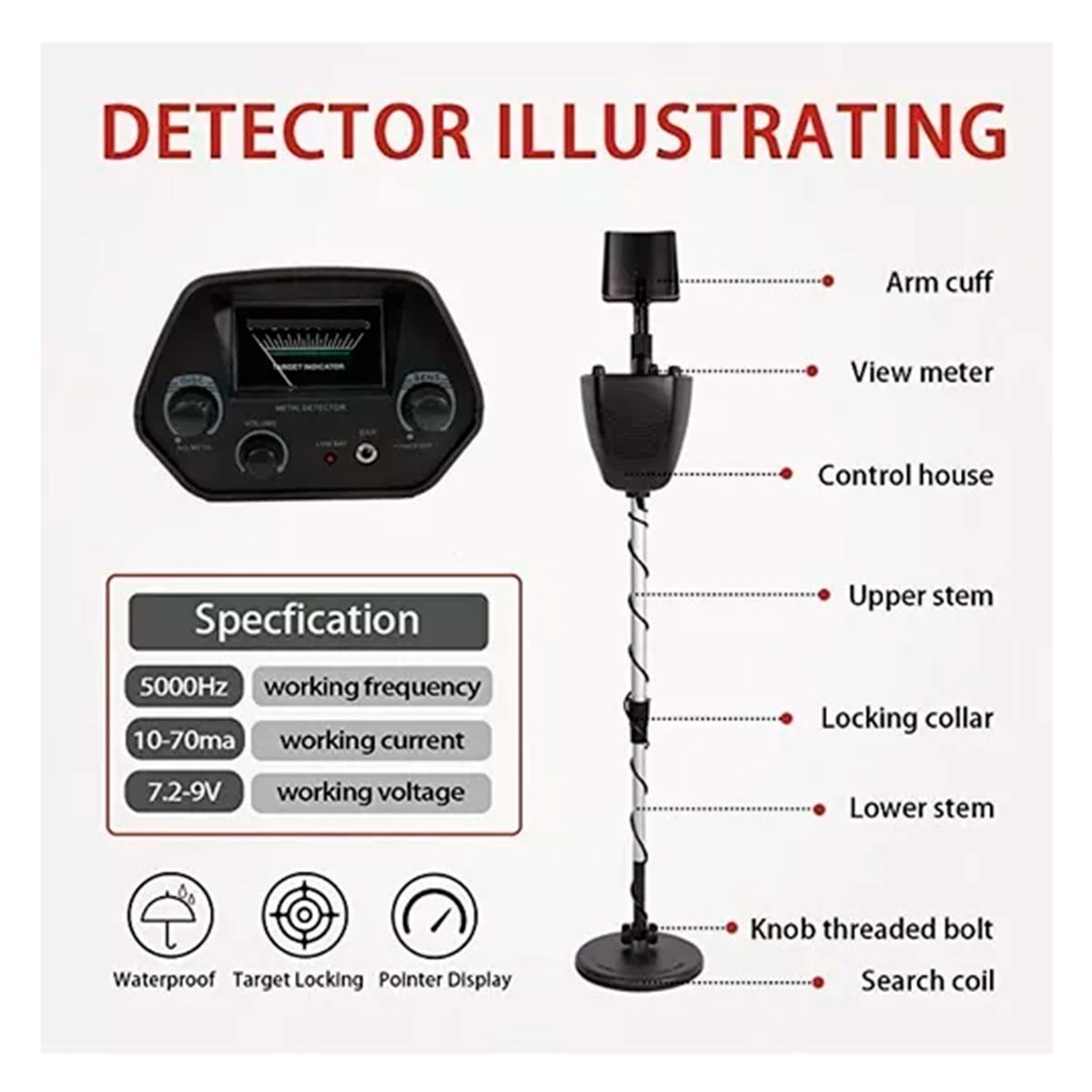 GENERICO - Detector De Metale Sensitivo con Pantalla LCD