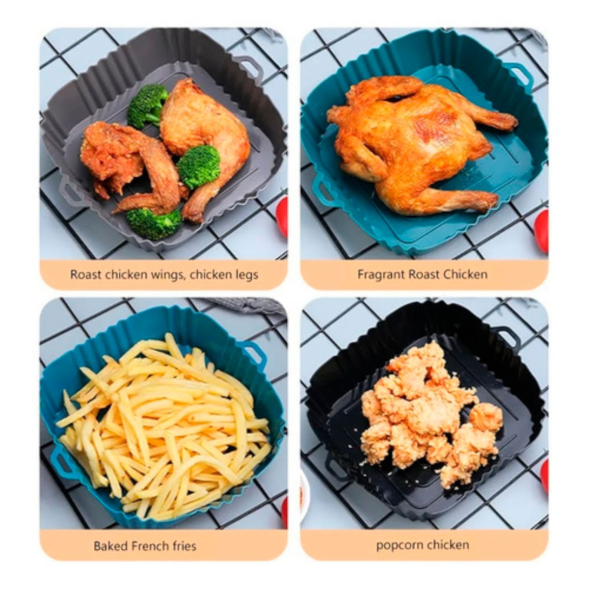 GENERICO - Bandeja Anti Adherente Silicona Air Fryer 20cm Freidora Aire…