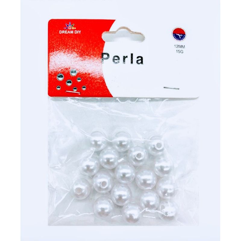 A - Perlas de color blanco de 10mm para manualidades y bisutería