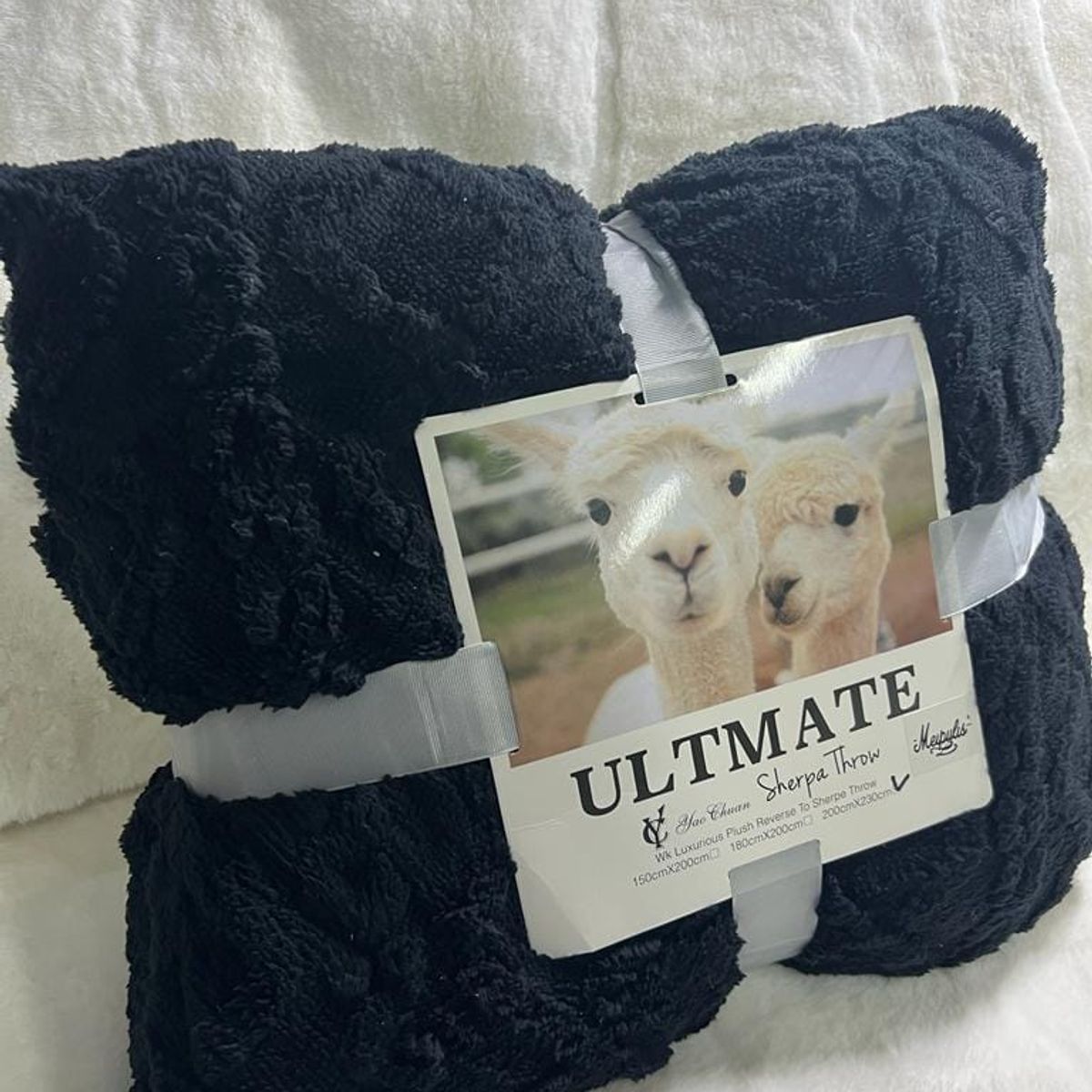 GENERICO - Frazada de Sherpa Polar - Manta termica con Chiporro 2 plazas Negro