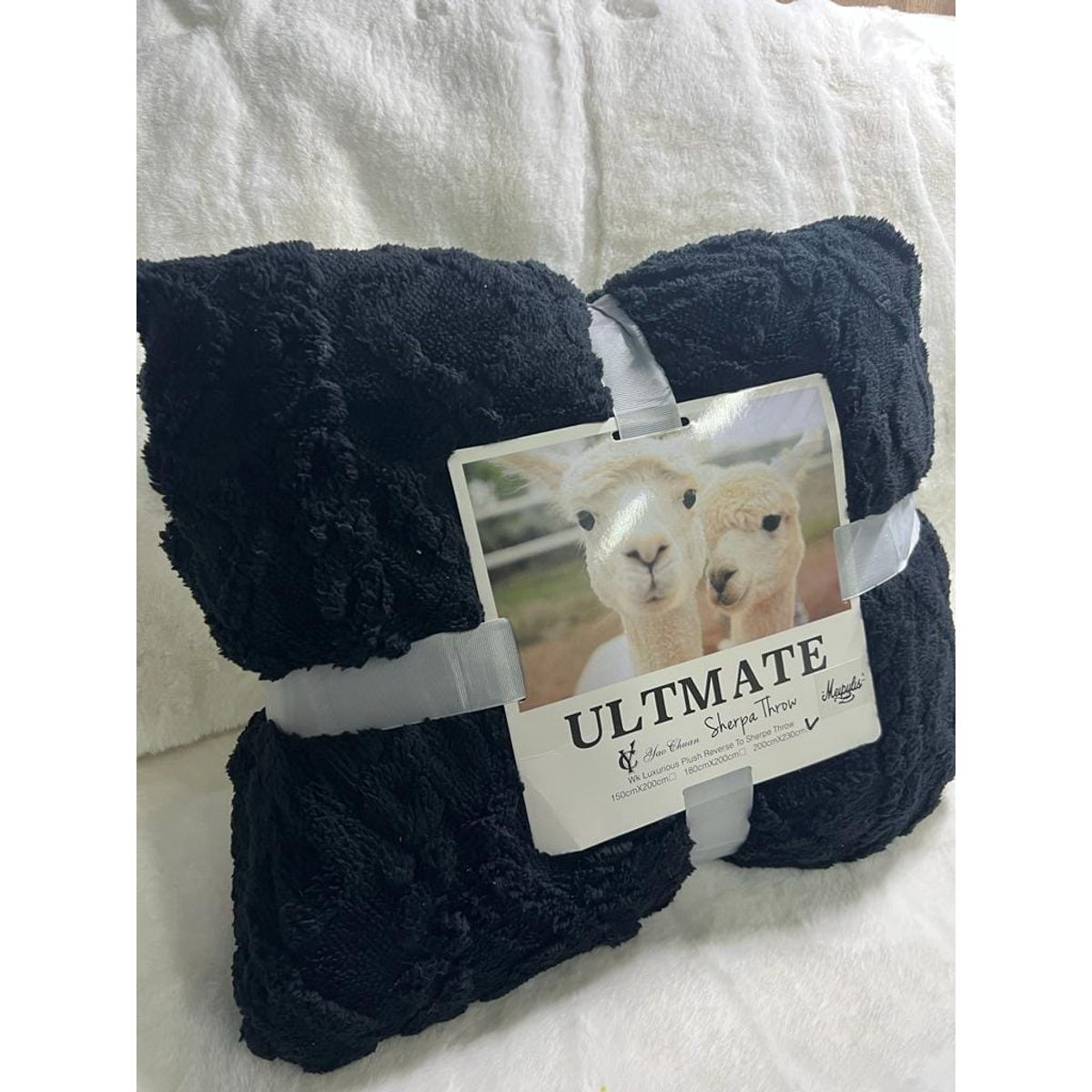 GENERICO - Frazada de Sherpa Polar - Manta termica con Chiporro 2 plazas Negro