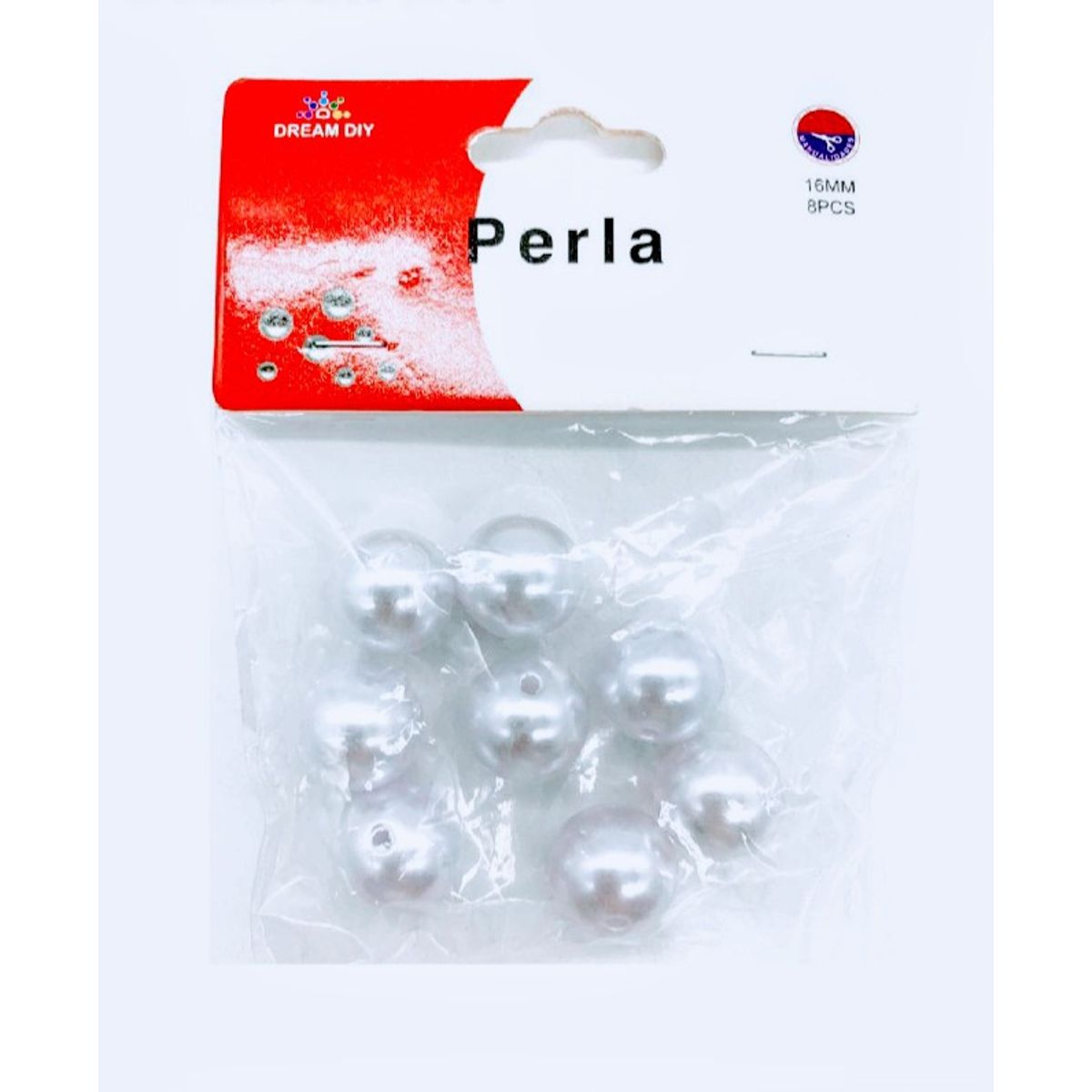 A - Perlas de color gris de 14mm para manualidades y bisutería