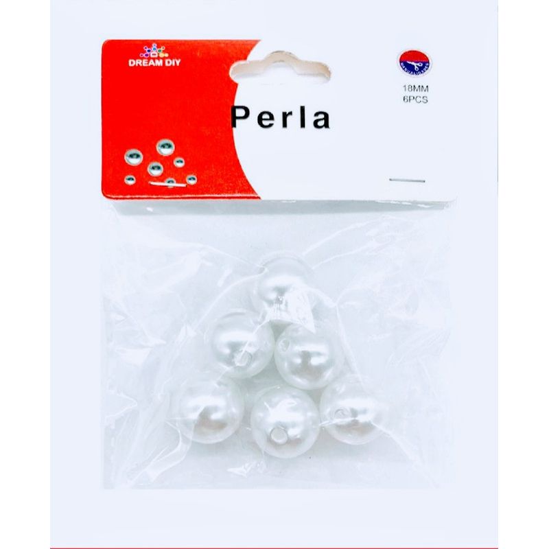 A - Perlas de color gris de 18mm para manualidades y bisutería