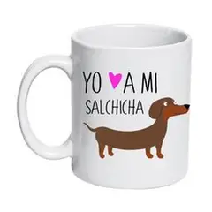 PETFY - Tazón Cerámico Salchicha 320cc Yo amo a mi - Negro…