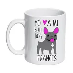 PETFY - Tazón Cerámico Bull Dog Frances 320cc Yo amo a mi - Beige…