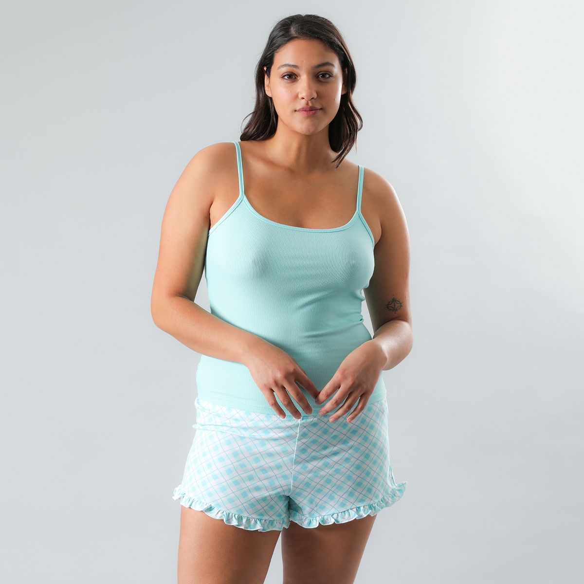 FLORES - Pijamas Top Rib + Short