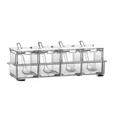 IRM - Set 4 Especieros Condimenteros Frascos Organizador Multiuso