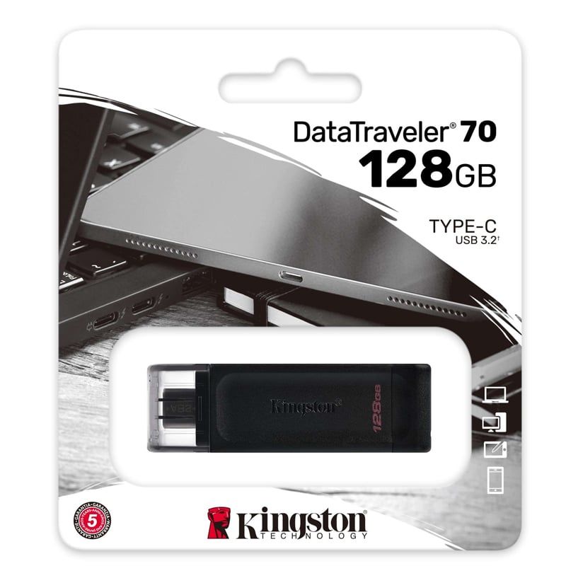 KINGSTON - Pendrive Tipo-C Kingston DT70 USB 3.2 128GB KINGSTON