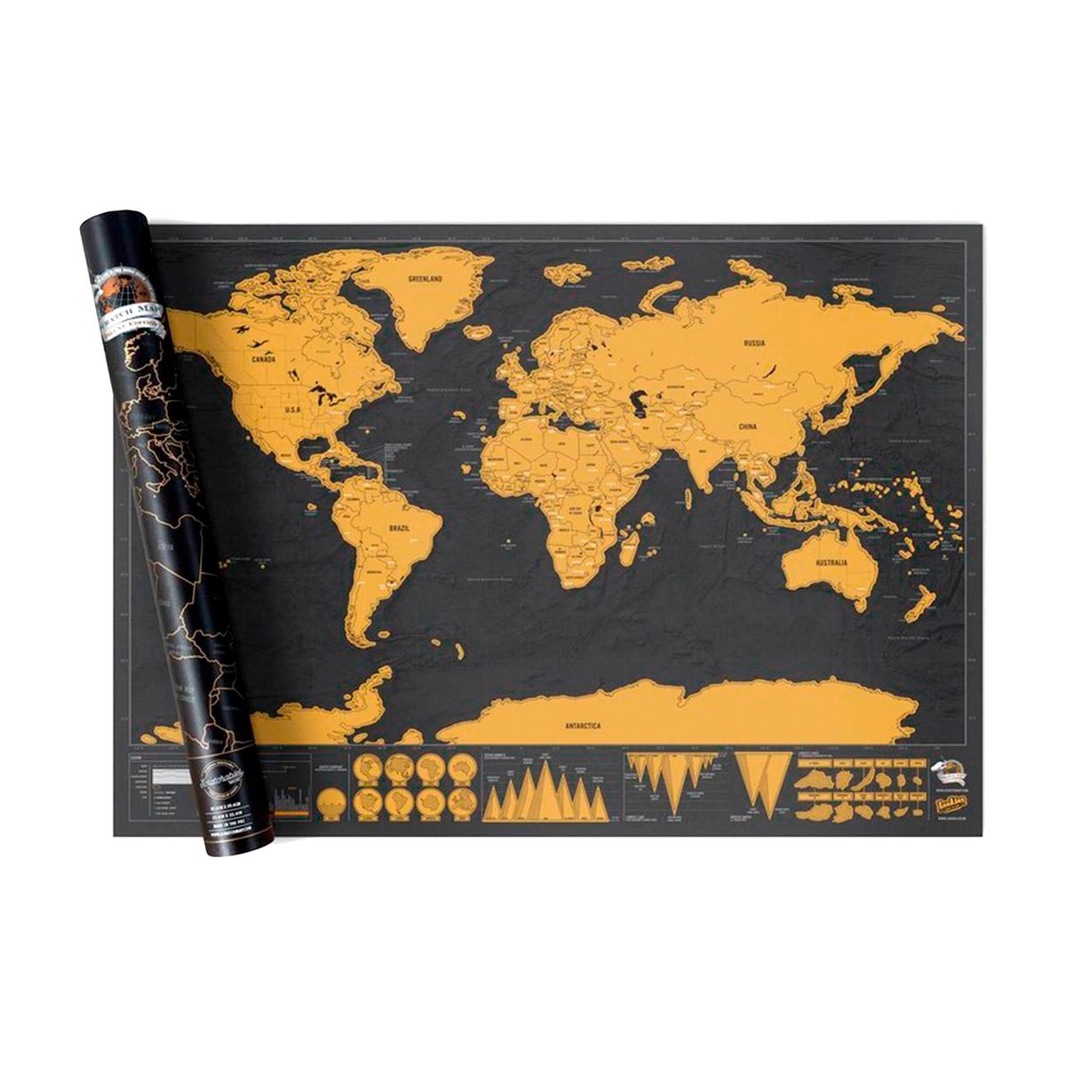 LUMAX - Mapa Para Raspar Mapamundi Viajero Scratch Map Grande