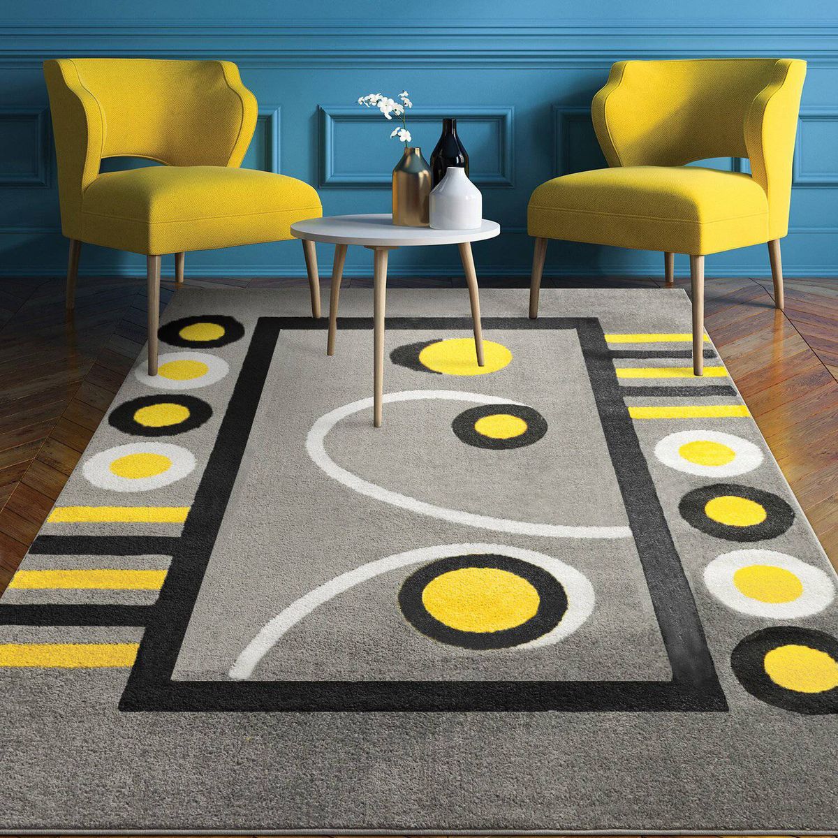 MODA ALFOMBRAS - ALFOMBRA FLORIDA AMARILLA 120 X 180 CM