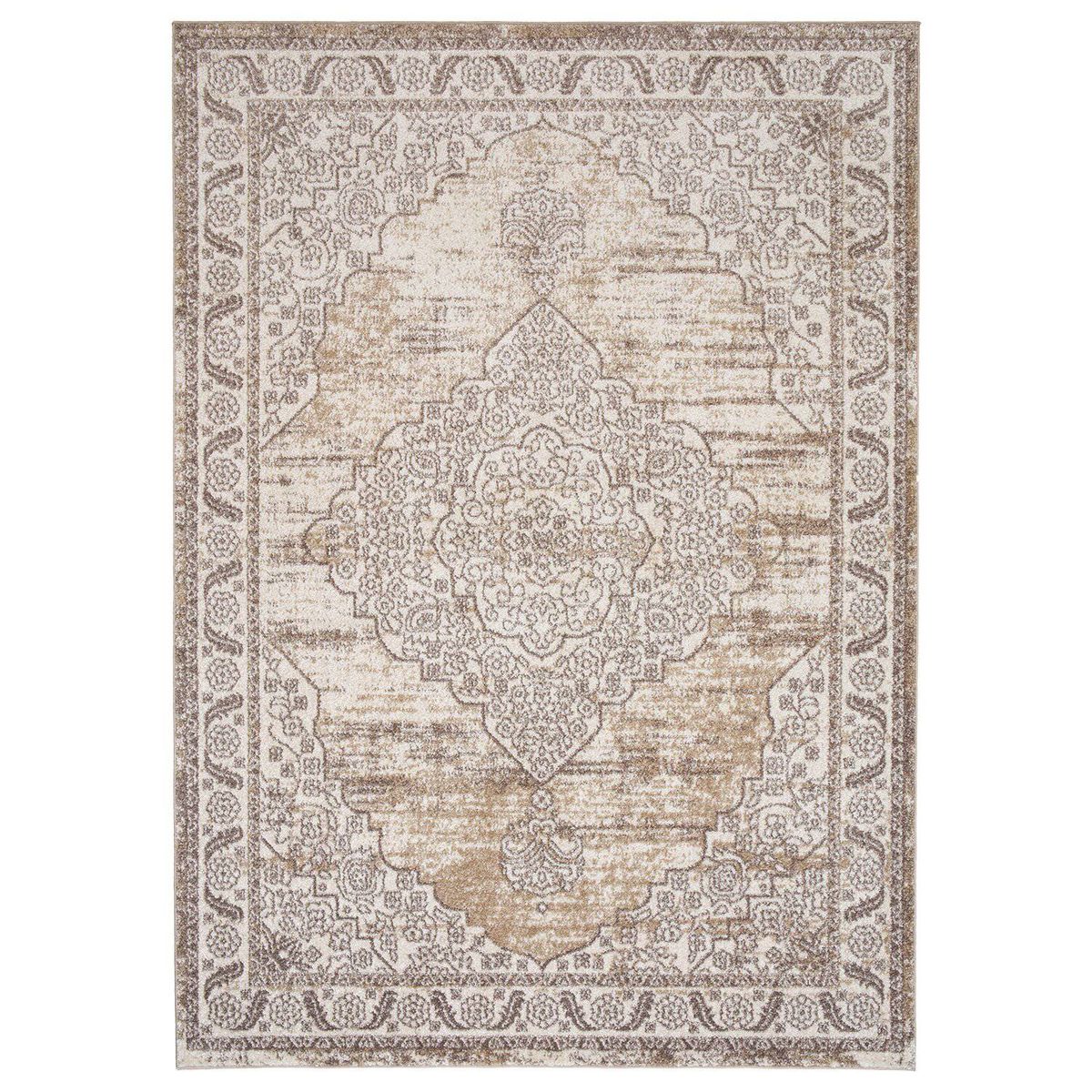 MODA ALFOMBRAS - Baja de cama florida beige 50 x 120 cm