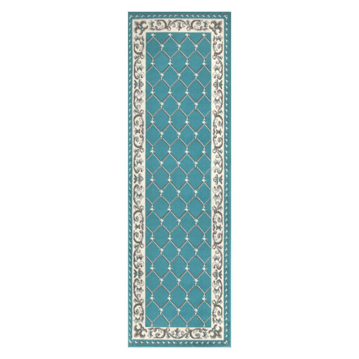 MODA ALFOMBRAS - ALFOMBRA PASILLO KASHAN KING AZUL 66 cm x 430 cm