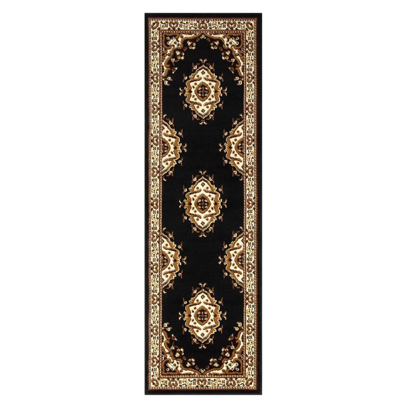 MODA ALFOMBRAS - Alfombra Pasillo Kashan King Negra 66 CM X 430 CM