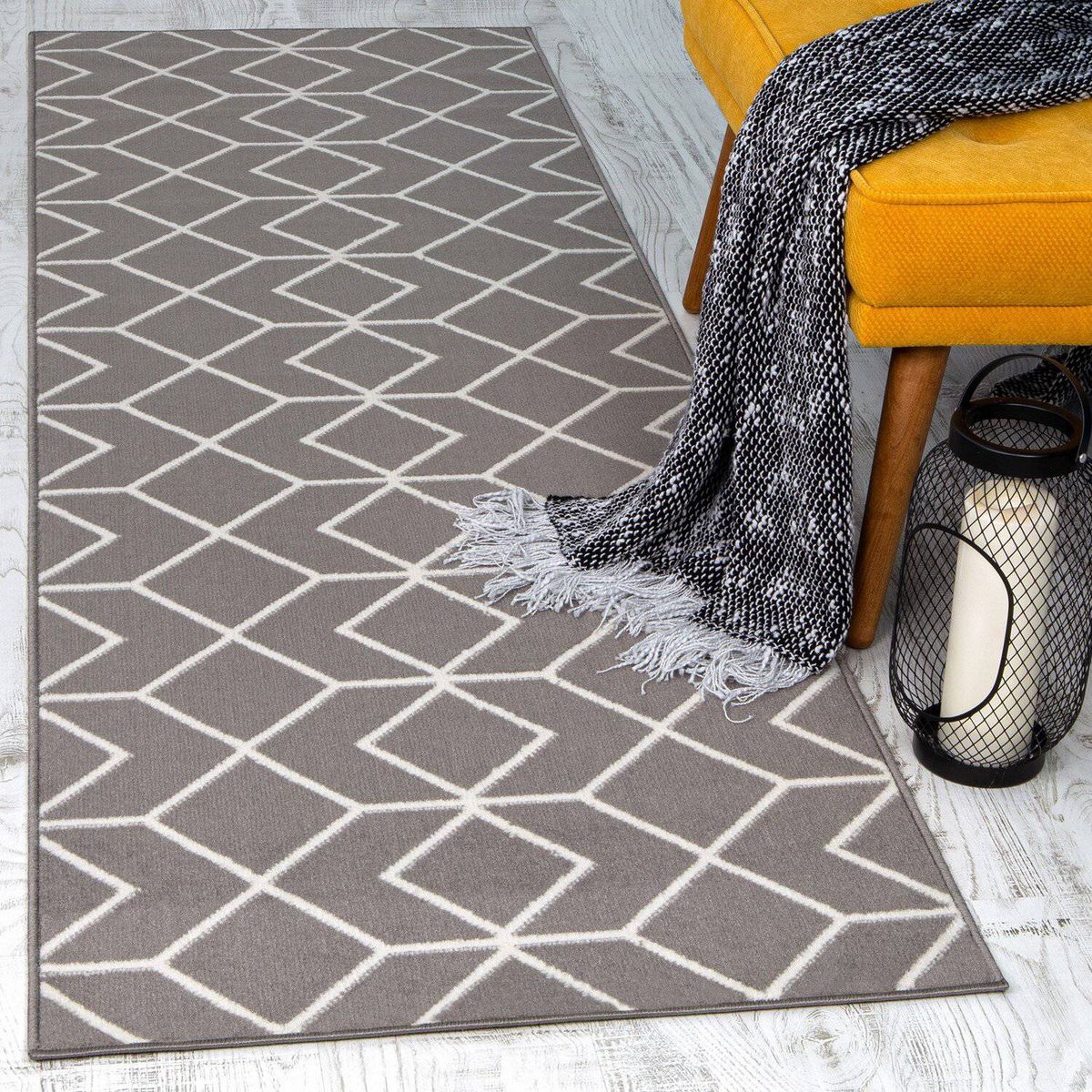 MODA ALFOMBRAS - Alfombra Pasillo Kashan King Gris 66 CM X 430 CM