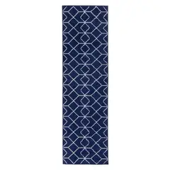 MODA ALFOMBRAS - Alfombra Pasillo Kashan King Azul Marino 66X430cm