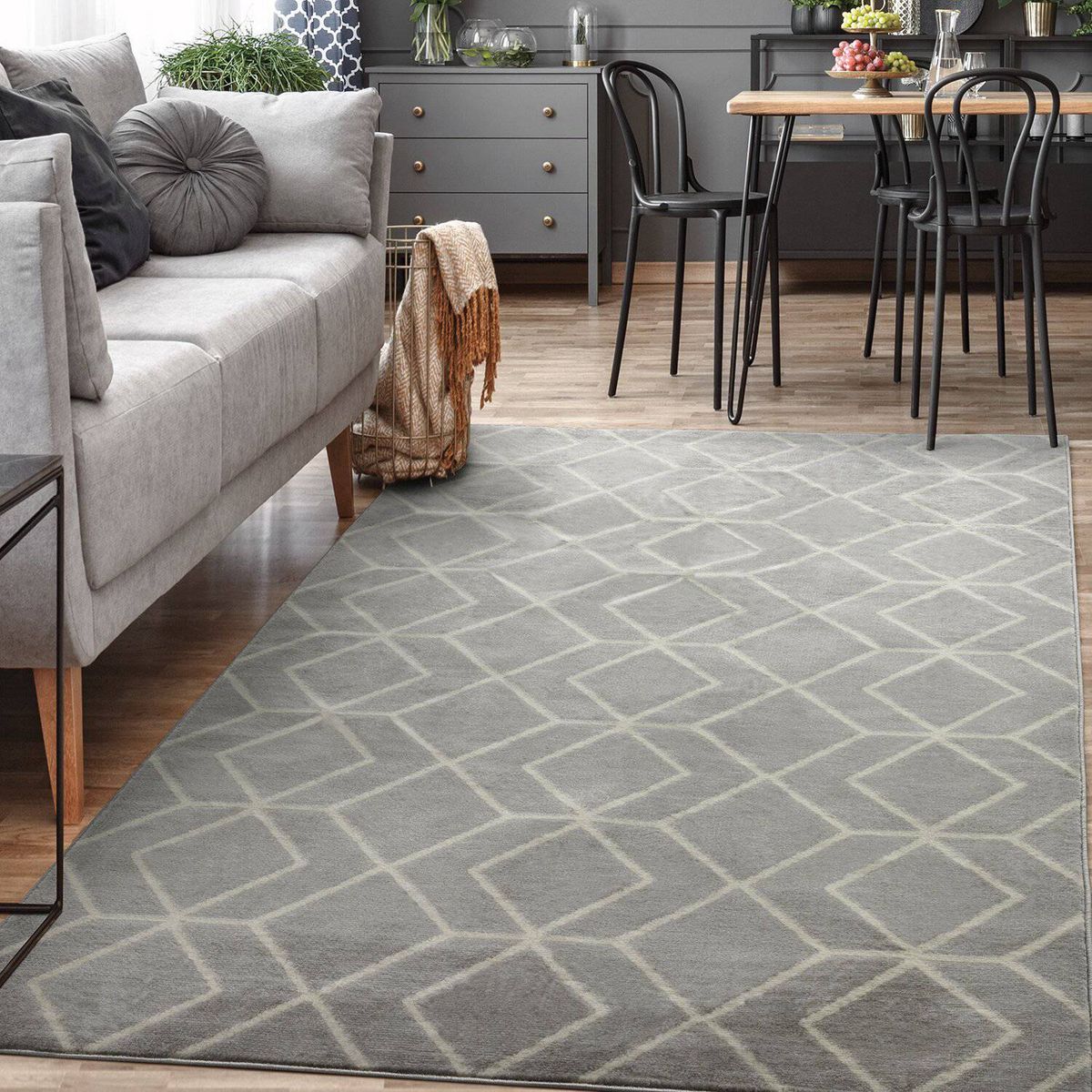 MODA ALFOMBRAS - Alfombra Kashan King Gris Claro 244 X 305  CM